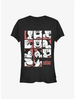 Wholesale 🔔 Disney Mickey Mouse Mickey Mouse Expression Grid 👧 Girls T-Shirt ✨