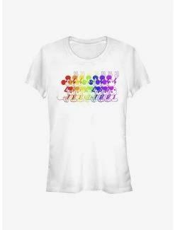New 😀 Disney Mickey Mouse Rainbow Mouse 👧 Girls T-Shirt ❤️