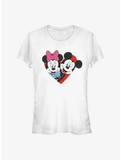 Buy 🥰 Disney Mickey Mouse Mickey Minnie Heart 👧 Girls T-Shirt 👍