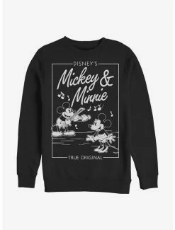 Cheap ❤️ Disney Mickey Mouse Mickey Minnie Music Cover Crew Sweatshirt 🎁