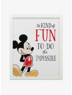 Discount 🛒 Disney Mickey Mouse Do The Impossible Framed Wood Wall Decor 😀