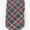 Budget 🤩 Disney Mickey Mouse Holiday Plaid Gray Silk Tie 🌟
