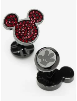 New 🎉 Disney Mickey Mouse Maroon Crystal Cufflinks 🌟