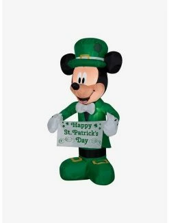 New 👏 Disney Mickey Mouse St. Patricks Day Airblown 🤩