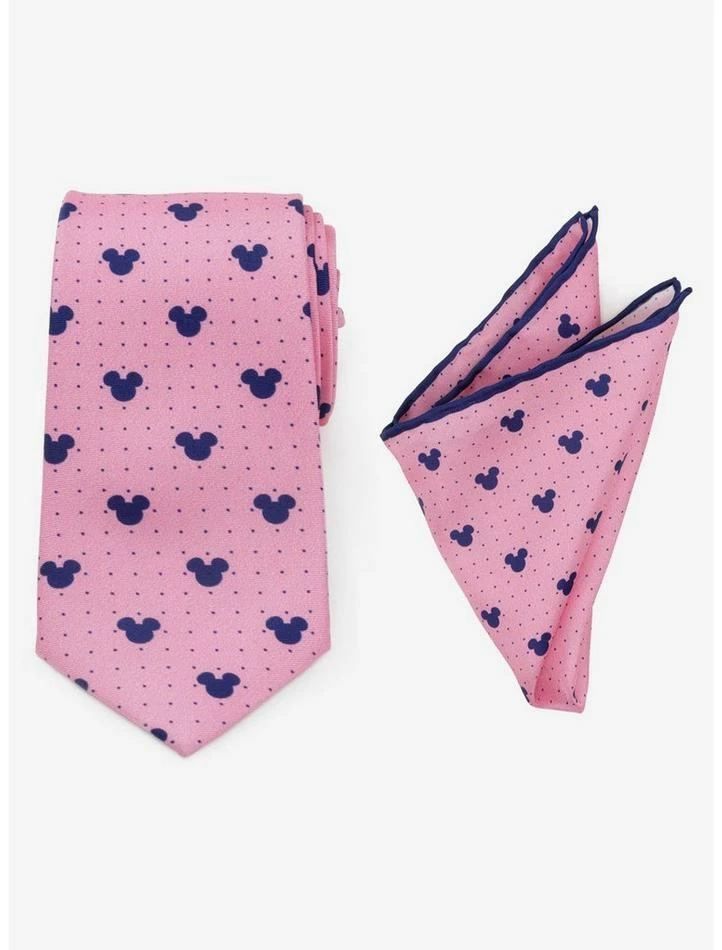 Cheapest π€© Disney Mickey Mouse Dot Pink Tie and Pocket Square Set π
