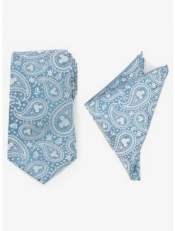 Best deal 🌟 Disney Mickey Mouse Teal Paisley Necktie and Pocket Square Set 😀