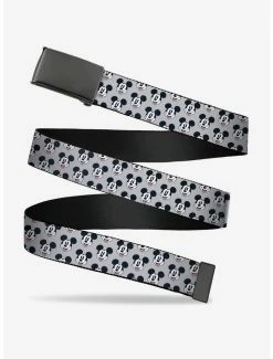 Coupon 😍 Disney Mickey Mouse Smiling Face Monogram Gray Clamp Belt ⭐