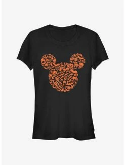 Best Sale 🥰 Disney Mickey Mouse Mouse Ears 🎃 Halloween Icons 👧 Girls T-Shirt ✔️