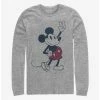Promo ❤️ Disney Mickey Mouse Plaid Mickey Long-Sleeve T-Shirt 🎉