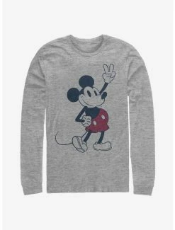 Promo ❤️ Disney Mickey Mouse Plaid Mickey Long-Sleeve T-Shirt 🎉