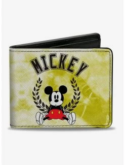 Hot Sale 🔔 Disney Mickey Mouse Sitting Crest Tie Dye Bifold Wallet ❤️