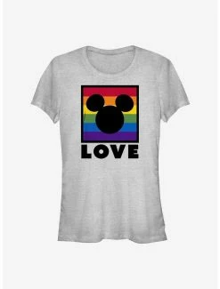 Outlet 💯 Disney Mickey Mouse Love Rainbow Box T-Shirt 👍
