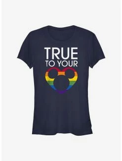 Discount 💯 Disney Mickey Mouse True To Your Heart Rainbow T-Shirt ✔️