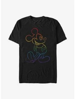 Best Pirce 🛒 Disney Mickey Mouse Outline Rainbow Pride T-Shirt 🎁