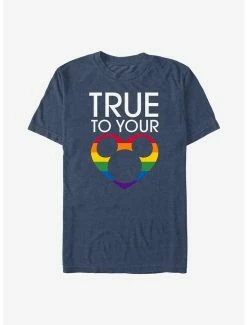 Hot Sale 😀 Disney Mickey Mouse True To Your Heart Rainbow T-Shirt 🛒
