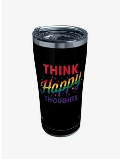 Best Sale 🤩 Disney Think Happy Thoughts Rainbow 20oz Stainless Steel Tumbler With Lid ❤️
