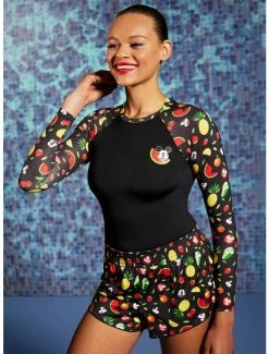 Budget 🛒 Disney Mickey Mouse Fruit 👧 Girls Rash Guard 😉