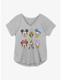 Wholesale ✨ Disney Mickey Mouse Classic Friends Faces 👧 Girls Plus Size T-Shirt 😉