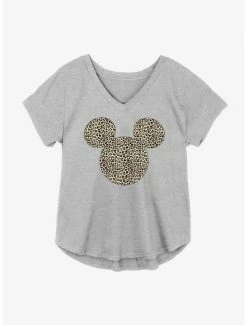 Brand new 🥰 Disney Mickey Mouse Animal Print Logo 👧 Girls Plus Size T-Shirt ⌛