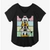New 🥰 Disney Mickey Mouse Friends Stack 👧 Girls Plus Size T-Shirt ✔️