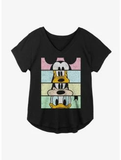 New 🥰 Disney Mickey Mouse Friends Stack 👧 Girls Plus Size T-Shirt ✔️