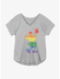 Buy ❤️ Disney Mickey Mouse Pride Love Is Love 👧 Girls Plus Size T-Shirt 🌟