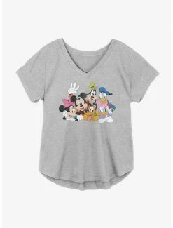 Best Sale 😀 Disney Mickey Mouse Group 👧 Girls Plus Size T-Shirt 😍