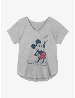 Flash Sale 🔔 Disney Mickey Mouse Plaid Old School 👧 Girls Plus Size T-Shirt 👏
