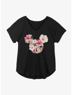 Cheap 🤩 Disney Mickey Mouse Tropical Logo 👧 Girls Plus Size T-Shirt 🎁