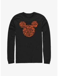 Hot Sale 🌟 Disney Mickey Mouse Ears 🎃 Halloween Icons Long-Sleeve T-Shirt 😉