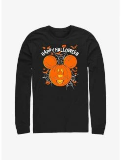 Budget ✨ Disney Mickey Mouse Jack-O'-Lantern Long-Sleeve T-Shirt ❤️