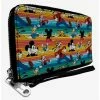 Cheap ⭐ Disney Mickey Mouse And Friends Fab Four Stripe Zip Around Wallet 🤩