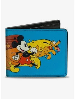 Flash Sale 🛒 Disney Mickey Mouse And Pluto Action Wave Bifold Wallet 🌟