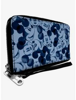 Promo 😀 Disney Mickey Mouse Expressions Zip Around Wallet 🔔