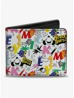 Deals 😉 Disney Mickey Mouse Journal Doodles Bifold Wallet ✔️