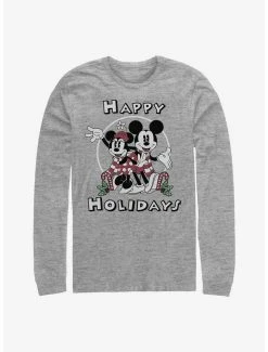 Outlet 🔔 Disney Mickey Mouse Mickey & Minnie Holiday Long-Sleeve T-Shirt 🥰
