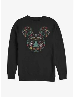 Best deal 💯 Disney Mickey Mouse Holiday Icon Ear Fill Crew Sweatshirt 💯