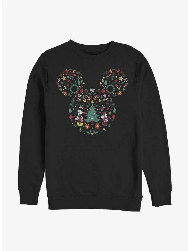 Best deal π― Disney Mickey Mouse Holiday Icon Ear Fill Crew Sweatshirt π―
