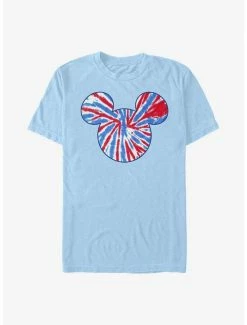 Budget 💯 Disney Mickey Mouse Tie Dye Red White Blue T-Shirt 👏