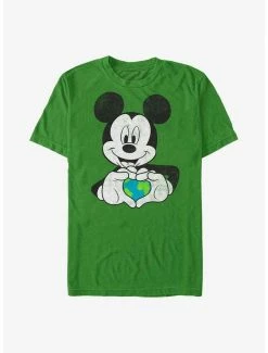 Best Sale ⌛ Disney Mickey Mouse Mickey Earth Heart T-Shirt ✨