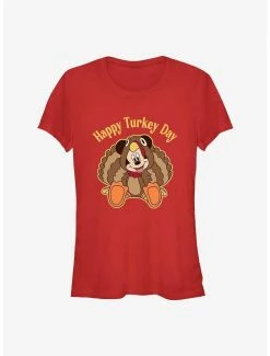 Discount 🌟 Disney Mickey Mouse Turkey Day Mickey 👧 Girls T-Shirt 🔥