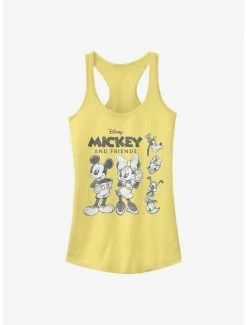 New 🤩 Disney Mickey Mouse Mickey Friends Sketch 👧 Girls Tank 💯