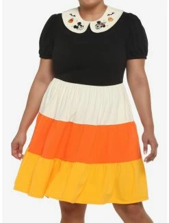 Best Pirce 🔔 Her Universe Disney 🎃 Halloween 🍬 Candy Corn Collared 👗 Dress Plus Size 🌟