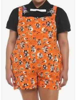Buy 🔔 Her Universe Disney 🦇 Halloween Vintage Icons Soft Shortalls Plus Size 🤩
