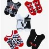 Discount ✨ Disney Minnie Mouse Red & Black No-Show 🧦 Socks 5 Pair 🔥
