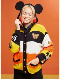 Best reviews of 💯 Her Universe Disney 💀 Halloween Mickey Mouse Stripe 👧 Girls Hooded Cardigan ⌛
