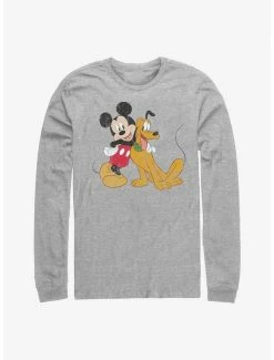 Flash Sale ✨ Disney Mickey Mouse And Disney Pluto Long-Sleeve T-Shirt 👏