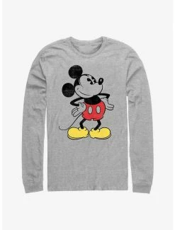 Best Pirce 😍 Disney Mickey Mouse Classic Vintage Mickey Long-Sleeve T-Shirt 🥰