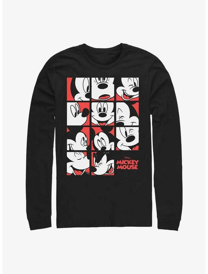 New β¨ Disney Mickey Mouse Expression Grid Long-Sleeve T-Shirt π₯