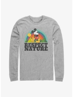 Cheapest 🧨 Disney Mickey Mouse Respect Nature Long-Sleeve T-Shirt 🎉